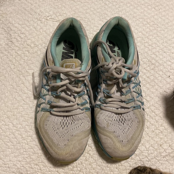 Nike Women's Air Max 2015 Pr Pltnm/Blk/Grn Glw/Lght Aq Running Shoes - Picture 3 of 9